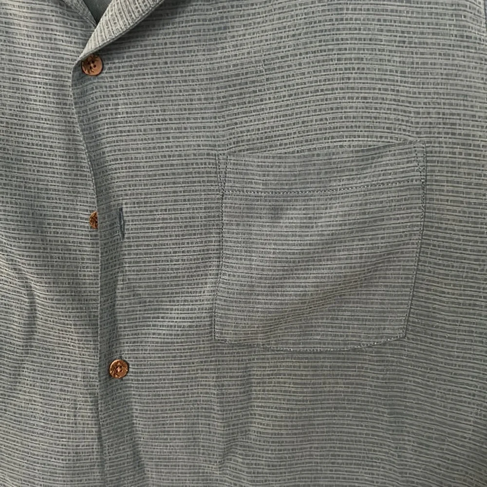 Tommy Bahama blue button silk shirt